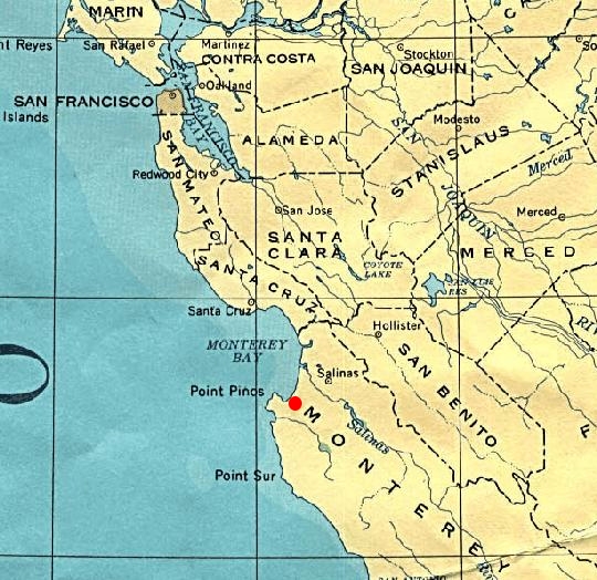 [Image of Central Californial Coast Map]